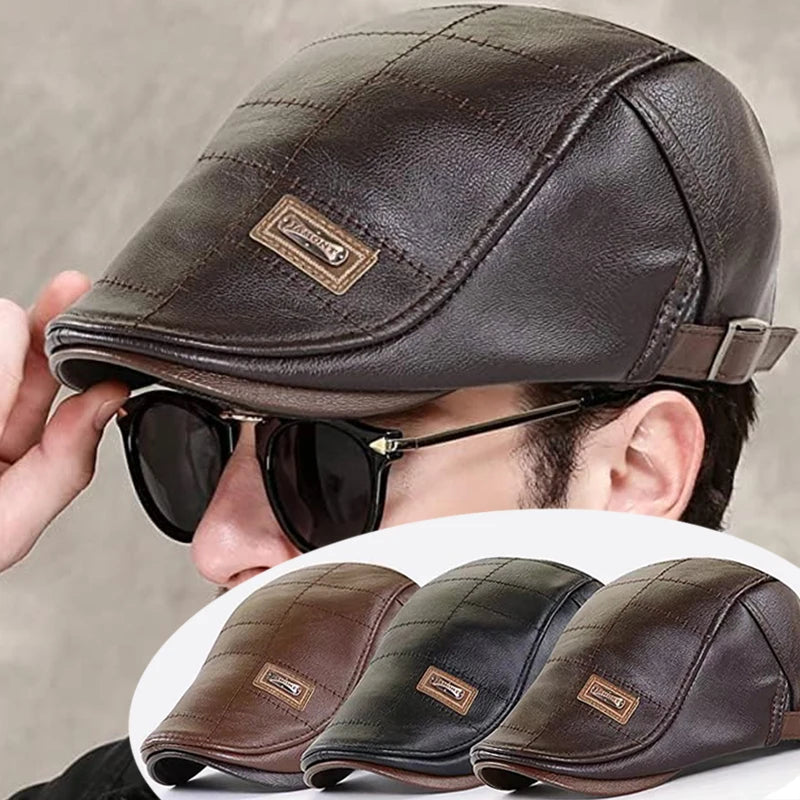 🧢🔥 Pánský vintage kožený baret